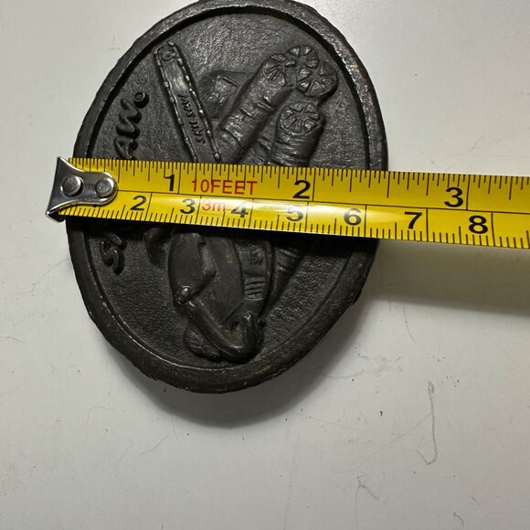 Skilsaw Brass 3.25 x 2.5” Oval Belt Buckle - Picture 4 of 4